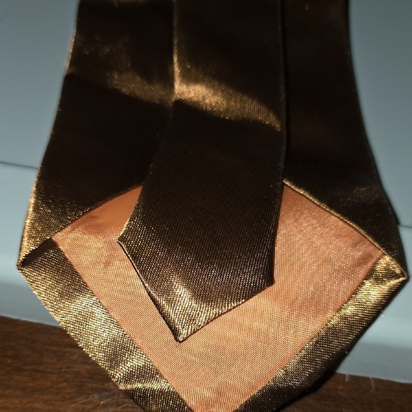 (J28) Luxurious Brown Silk Tie - Picture 3 of 4
